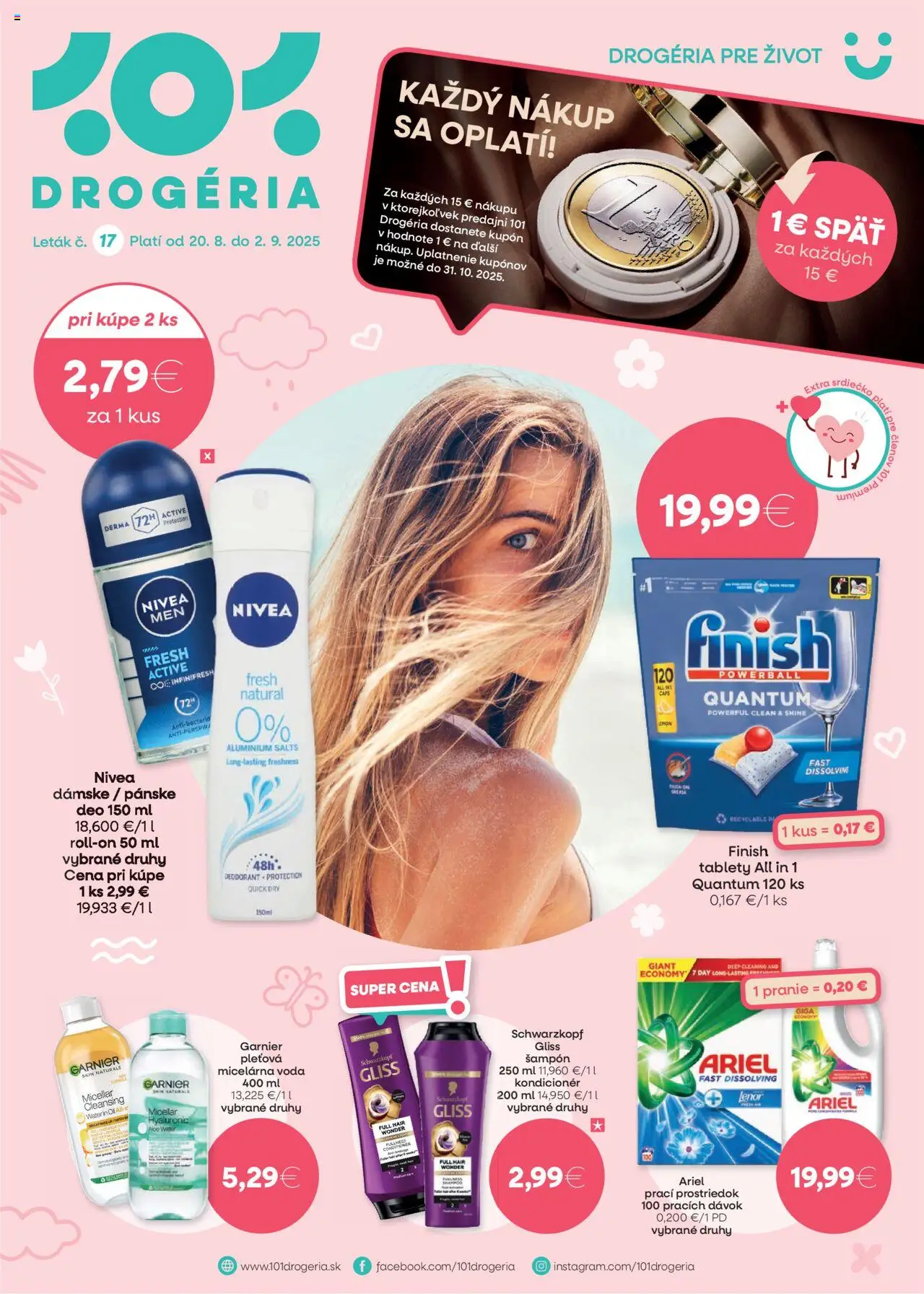 101 drogerie leták - strana 1- platný od 20.08.2025