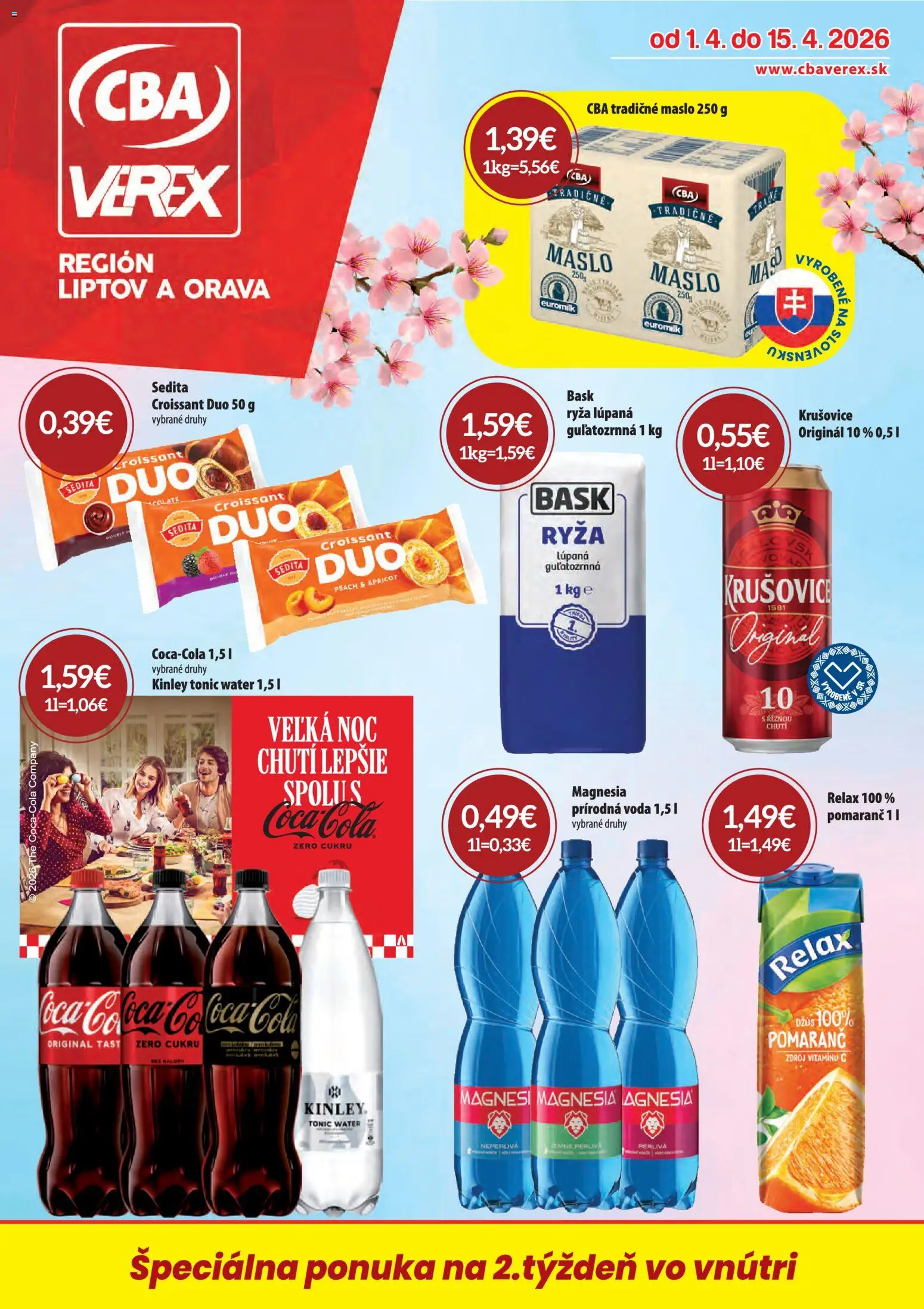 CBA Verex leták - strana 1- platný od 01.04.2026