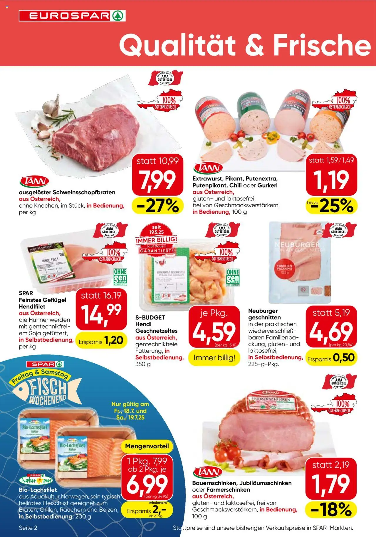 Eurospar Flugblatt - Seite 2- gültig ab 17.07.2025