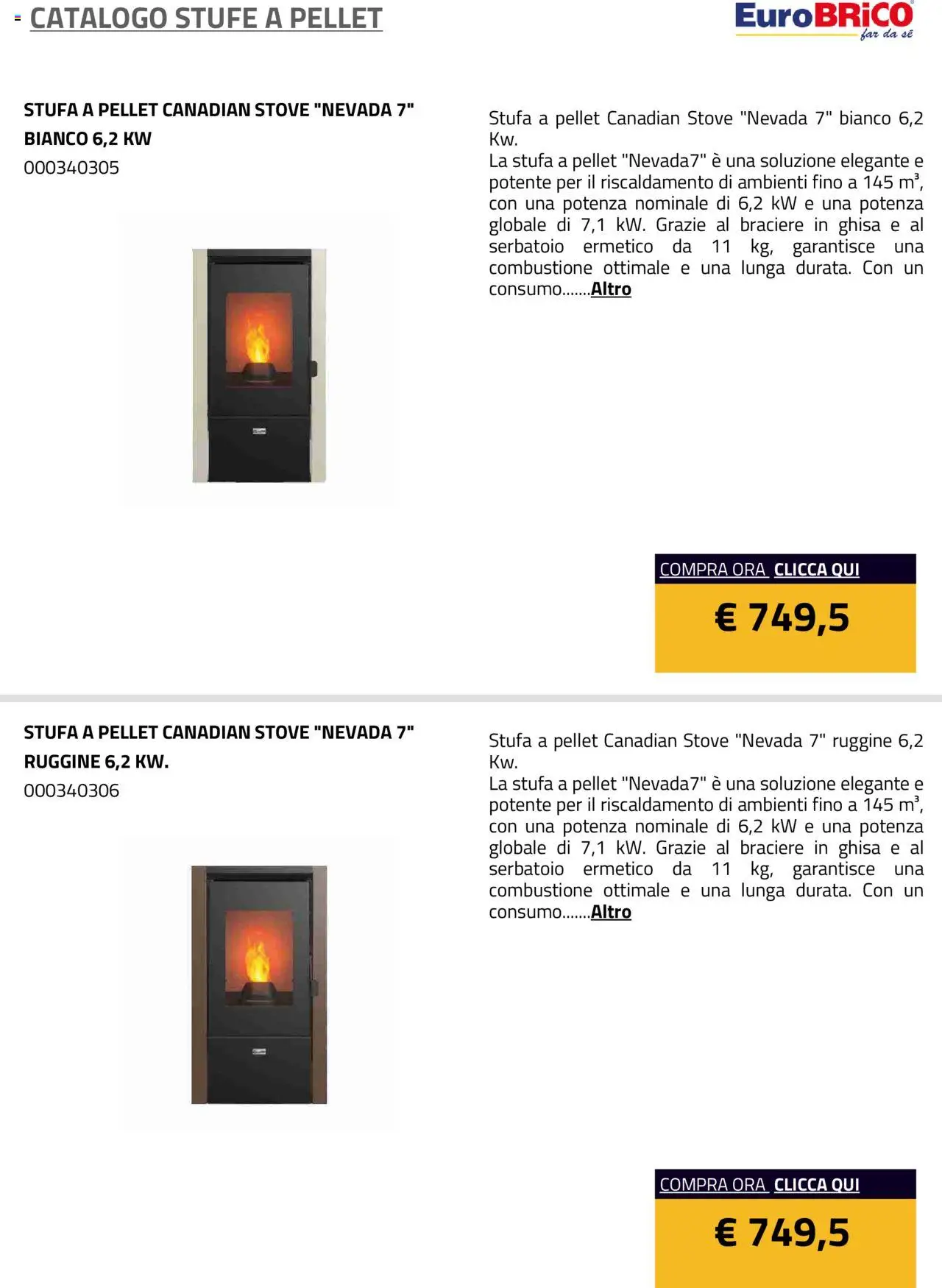 Eurobrico Stufe a Pellet catalogo - pagina 5 - valido dal 23/07/2025