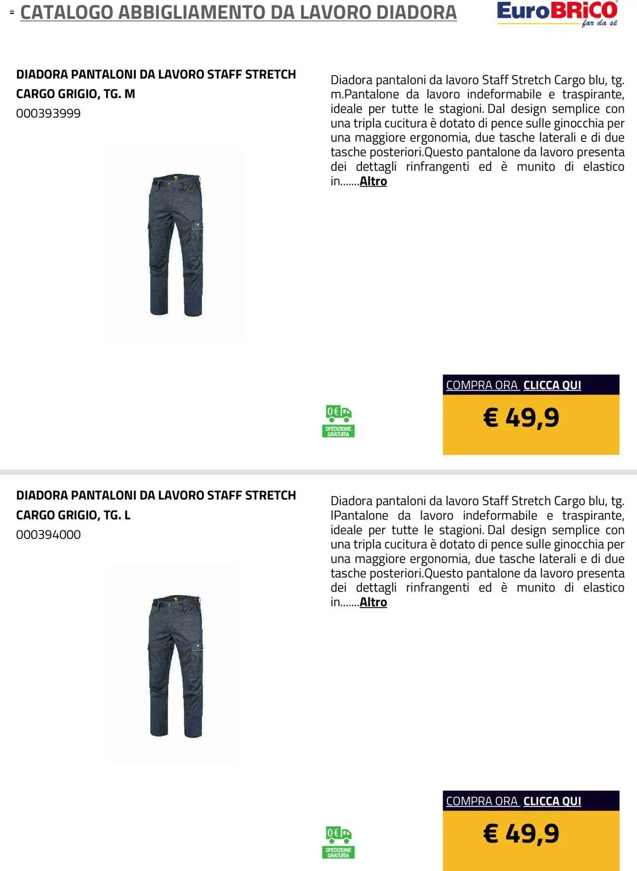 Eurobrico Abbigliamento da Lavoro Diadora catalogo - pagina 19 - valido dal 23/07/2025