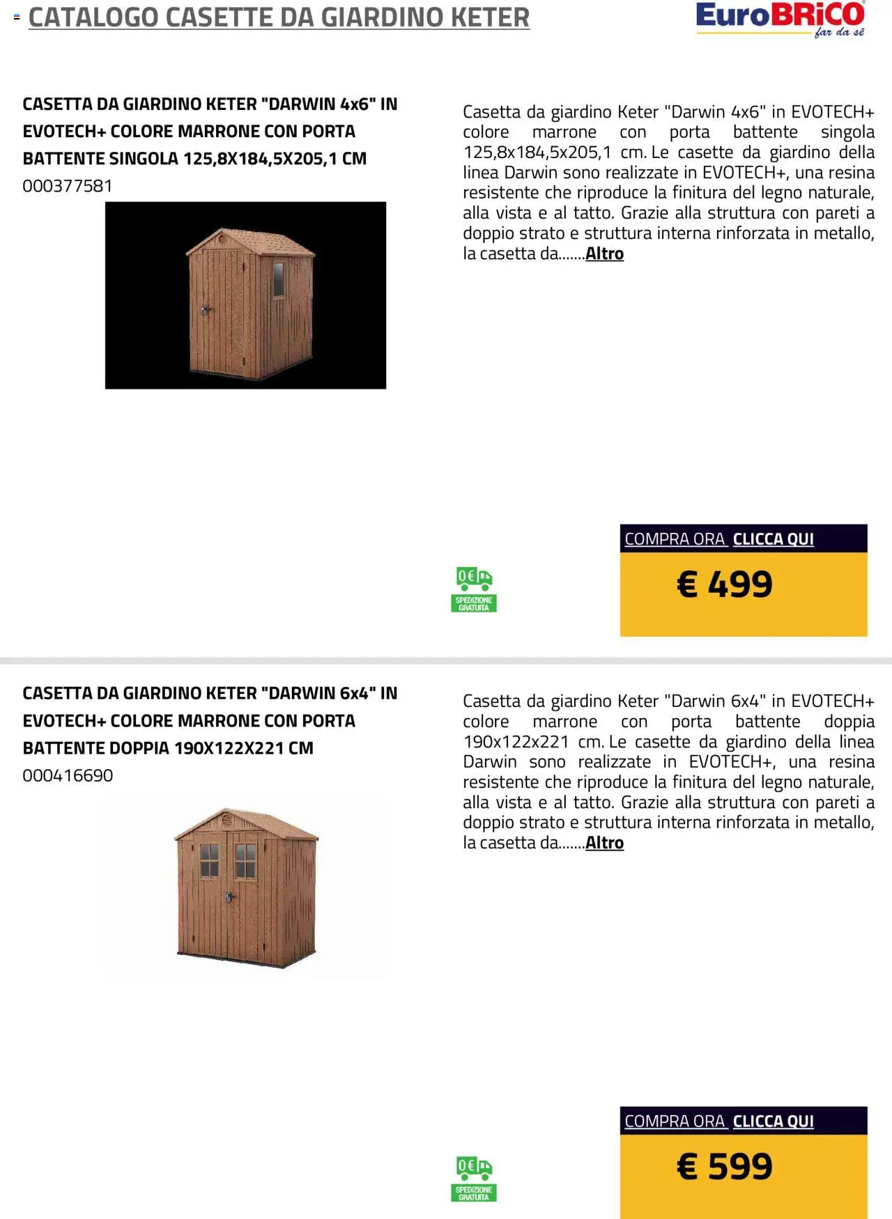 Eurobrico Casette da Giardino Keter catalogo - pagina 14 - valido dal 23/07/2025