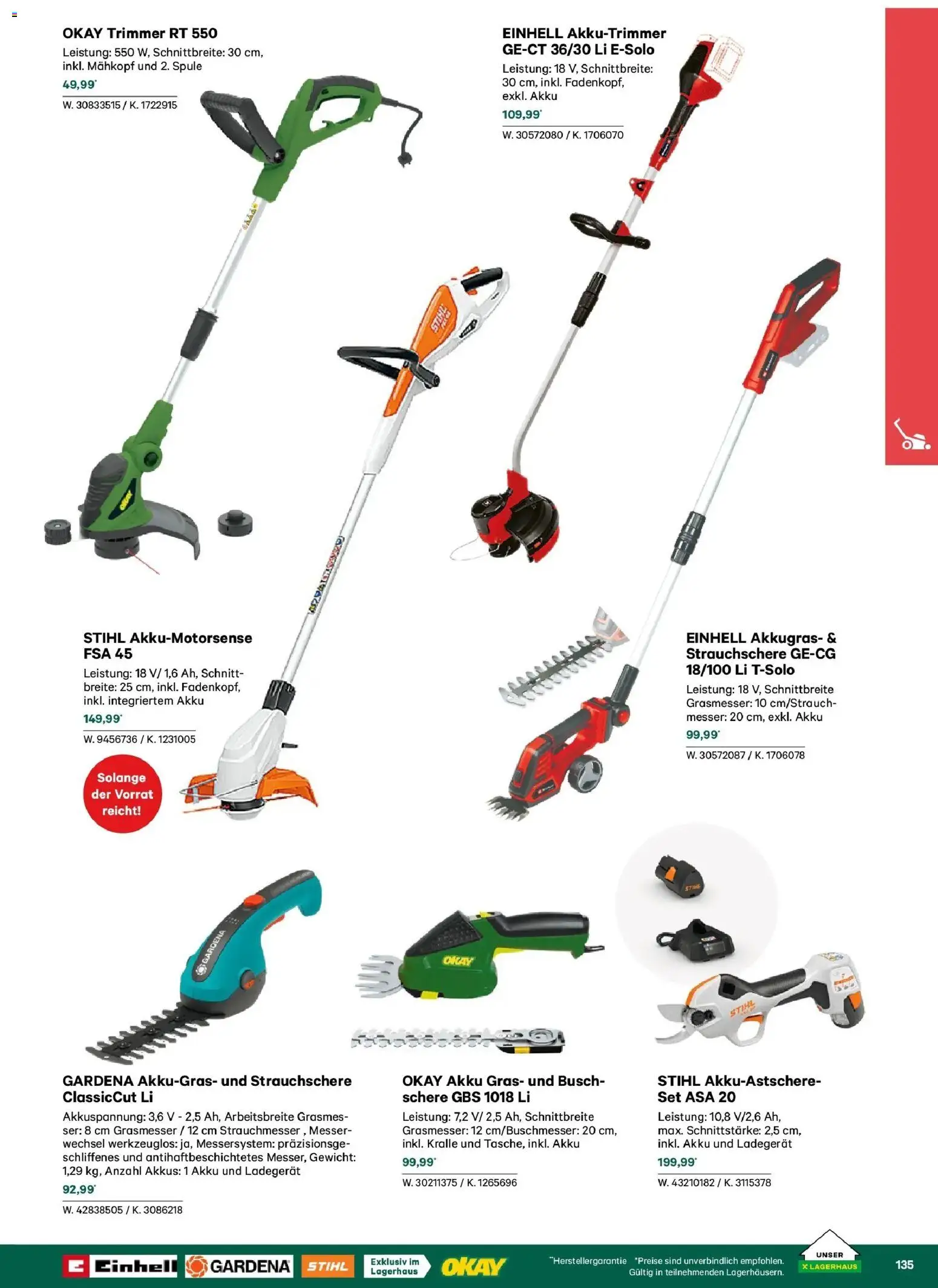 Lagerhaus Garten & Freizeit Katalog 2026 - Wien, Innsbruck - page 135- valid from 01.03.2026