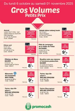 Aperçu Promocash Catalogue gros volumes petits prix valable à partir du 06/10/2025